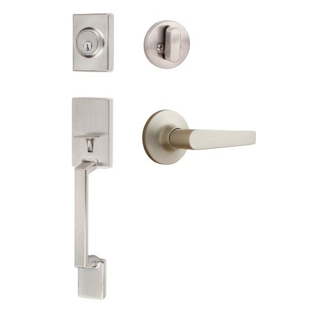 SURE-LOC HARDWARE Sure-Loc Hardware Stockholm Handleset, Cedar Handleset Trim, Satin Nickel SH507-R-CD 15